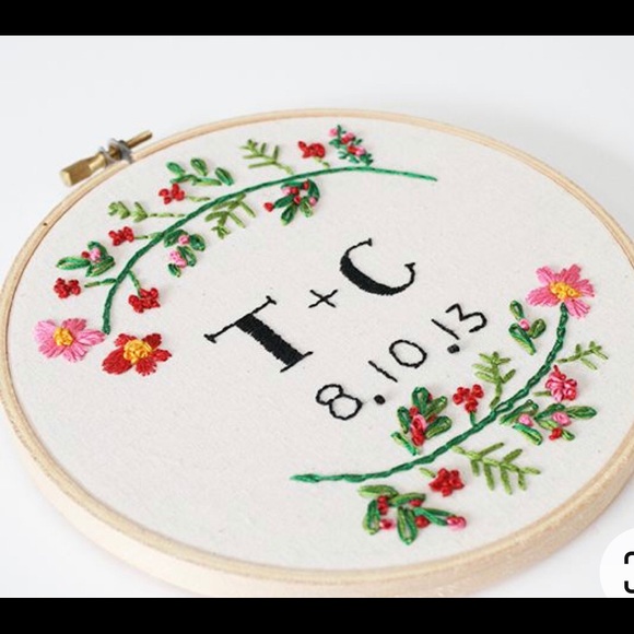 Wedding/anniversary embroidery - Picture 1 of 2